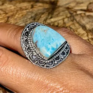 Caribbean Larimar Ring Size 7 Blue thumbnail 3