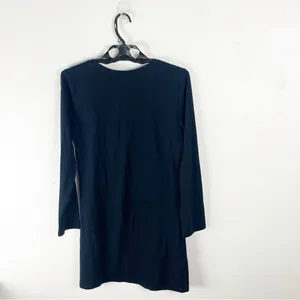 LAUREN RALPH LAUREN Black Long Sleeves Sequin Logo Dress Size Large Academia thumbnail 2