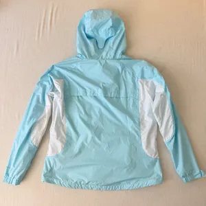 Columbia Omni-Shield Hooded Windbreaker Jacket Womens XL Blue White thumbnail 3