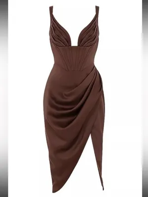 House of CB Faye Satin Corset Midi Dress Size XS thumbnail 4