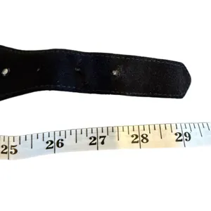RARE VTG‎ Yves Saint Laurent Designer YSL Black Leather Studded Gem Belt 2816 Sm thumbnail 6