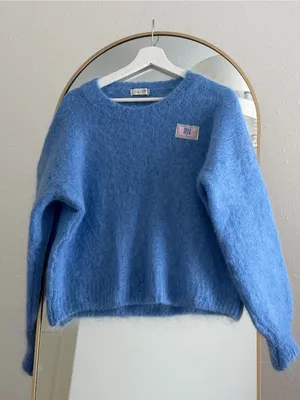 Easy Clothes Blue Kid Mohair Blend Fuzzy Sweater Self Love Club thumbnail 3