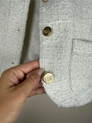 Abercrombie & Fitch Tweed Collarless Cropped Lady Jacket Sz S thumbnail 6