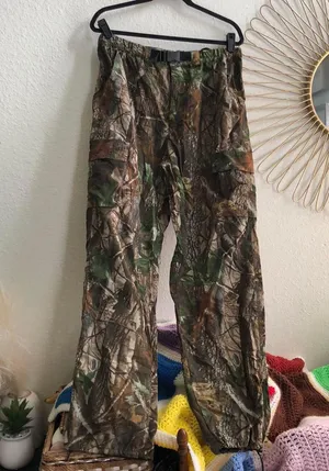 Vintage Winchester Hunting Camo Tactical Pants Baggy Wide Leg Cargos 90s Buckle Adjustable Waistband thumbnail 2