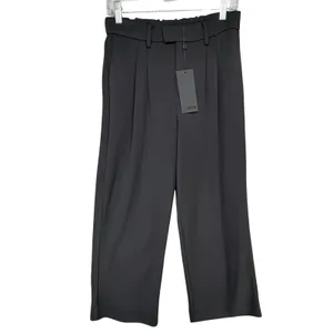 Cuts Clothing Essential Pant S Short Black Pleated Wide Leg Business Trouser NEW thumbnail 2