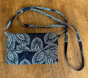 Vera Bradley Black and White Paisley Crossbody Bag thumbnail 1