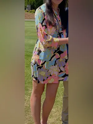 Who What Wear Floral Colorful Button-Down Dress thumbnail 3