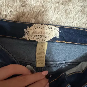 Altar'd State Dark Blue Denim Skirt with Lace Label thumbnail 3