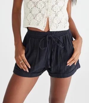 Aeropostale Tan Gauze Shorts thumbnail 3
