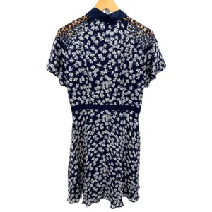 Draper James‎ Cloister Navy Floral Shirt Dress 100% Silk Size 8 Pockets Lined thumbnail 7