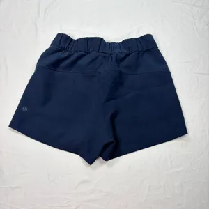 lululemon womens navy drawstring shorts. Size S athleisure workout, 2.5in inseam thumbnail 3