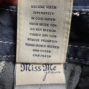 Miss Me Skinny Jeans Dark Wash Embellished Flap Pockets Thick Stitching Size 30 thumbnail 10