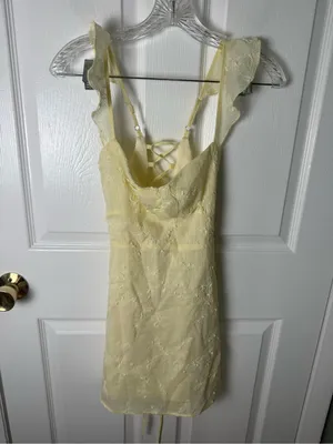 Princess Polly Landon Mini Dress Lemon 2 thumbnail 2
