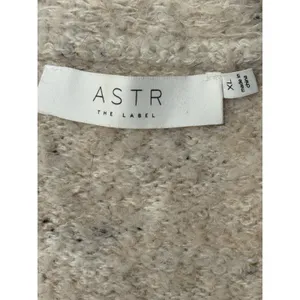 ASTR Cream Long Sleeve‎ Fuzzy Boucle Wool Blend Faux Wrap Sweater Boho Size XL thumbnail 5