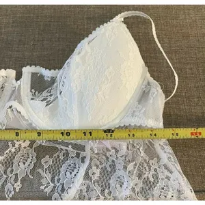 Victoria's Secret White Very Sexy Lace Babydoll Bra Cami Nightie VS Size Large thumbnail 3