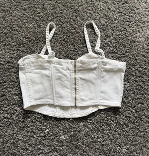 Zara White Bustier Crop Top thumbnail 2