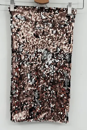 iHeartRaves Rose Gold Silver Sequin Micro Mini Dress Festival Rave Wear One Size thumbnail 1