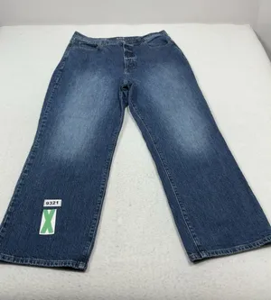 Womans Excellent Ana Blue Jeans Straight High Rise Size 14 Waist 33 Inch thumbnail 1