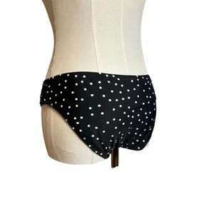 Black White Strappy Side Bikini Bottom Swim Medium Coquette Minimalist Y2K thumbnail 9