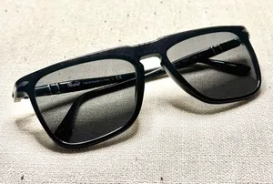 Persol PO3225S 95/31 Black Rectangle Sunglasses Handmade in Italy thumbnail 1