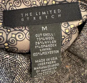The Limited Tweed Wool Blazer Coat Black Brown M 8 10 Retro Preppy Menswear thumbnail 6