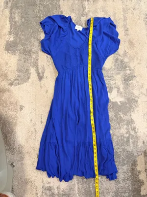 Bohme Cobalt Blue Smocked Midi Dress thumbnail 6