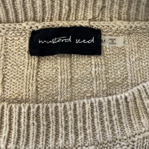 “Good Vibes” Rib Knit Crop Long Sleeve Sweater Tan Size Medium‎ thumbnail 3