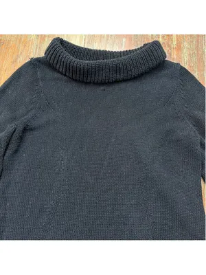 Field Flower Anthropologie Black Chunky Knit Cowl Neck Tunic Sweater Pockets M thumbnail 2