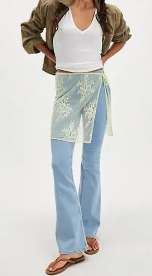 NWT Free People So Mini Sheer Sarong in Butter Yellow thumbnail 1