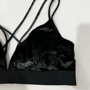 Pink Victoria's Secret Velvet Bralette Bra Size XXL Strappy Back thumbnail 7