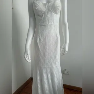 Lulus White Lace Bustier Maxi Dress – Size L – Stretch Fit Bridal Gown – New thumbnail 6