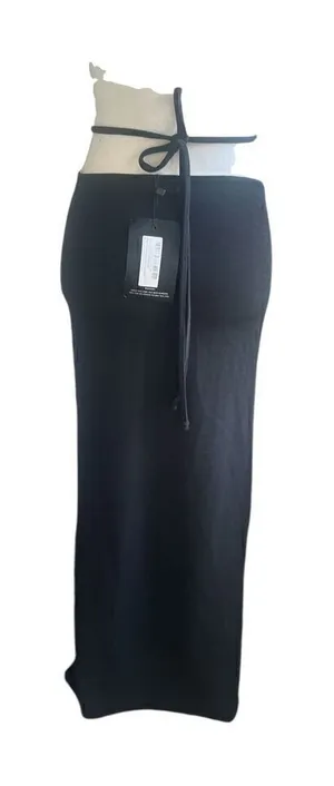 NWT Pretty Little Thing long maxi skirt Textured chain details Black Size 4 thumbnail 1