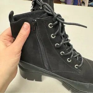 Merry Scott Black Lugg Sole Combat Lace Up Boots Fabric Womens 9 Goth Grunge thumbnail 8