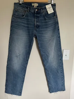 NWT Madewell The Dean Easy Straight Jean Petite Monessen Wash Rigid Size 27 P thumbnail 4