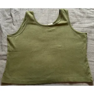 Liz Baker Petite Womens Large Tank Top Olive Green Scoop Neck Cotton Lycra thumbnail 7