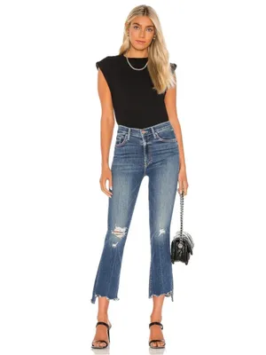MOTHER The Insider Crop Step Chew Hem in Dancing on Coals size 27 thumbnail 15