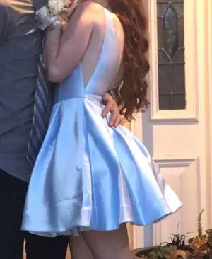 Sherri Hill Baby Blue Prom Dress Bridesmaid Gown thumbnail 4