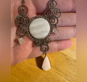 Statement Silver Tone Quartz Necklace thumbnail 5