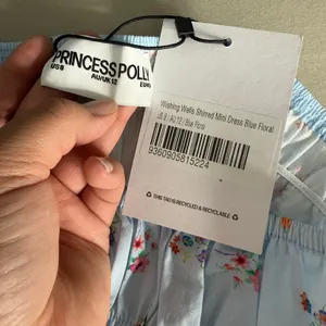 Princess Polly Wishing Wells Shirred Mini Dress Blue Floral, 8 thumbnail 3