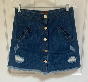 POL distressed‎ Jean skirt button front size small thumbnail 1