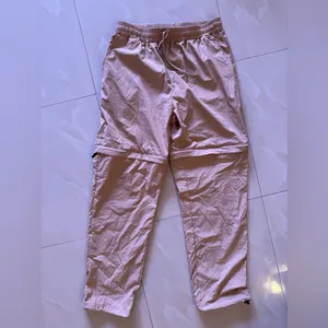 WOMENS Long CONVERTIBLE In Short HIKING PANTS Beige Large Pocket Elastic Tie thumbnail 12