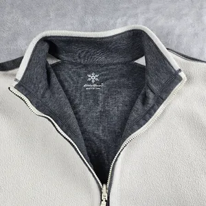 Eddie Bauer Reversible Long Sleeve 1/4 Zip Sweater Womens Size XL Gray/Cream thumbnail 7