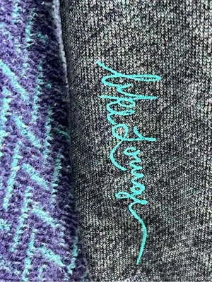 BKE Lounge Women's Blue Chevron Long Sleeve Scoop Neck Sweater Size Large thumbnail 3