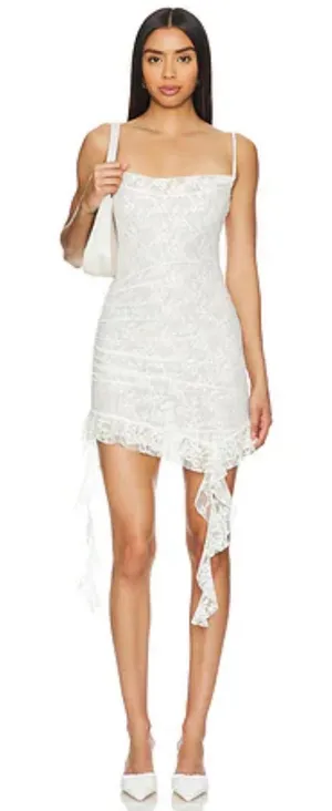 MAJORELLE Camille‎ Mini Dress Ivory White Medium Wedding Engagement Bachelorette thumbnail 1