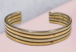 Sergio Lub Vintage  Copper/Silver Cuff Bracelet thumbnail 1