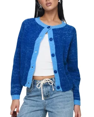 NWT Princess Polly Bright Blue Button Front Cardigan Sweater L thumbnail 2