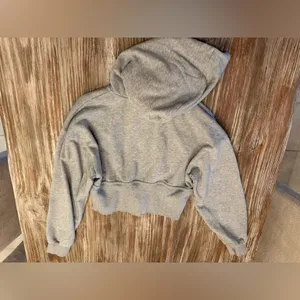 JoyLab Cropped Light Gray Zip-Up Hoodie, Size Small thumbnail 6