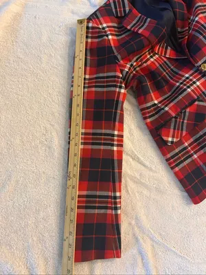 Trina Turk Plaid Blazer Red Muli Size 6 thumbnail 11