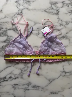 NWT Free People Intimately La Femme Lace Bralette Pink Lavender L Boho Coquette thumbnail 5
