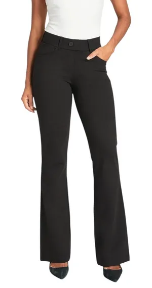 Betabrand 7 Pocket Bootcut Dress Yoga Pants Size Medium Petite Black Stretch thumbnail 1